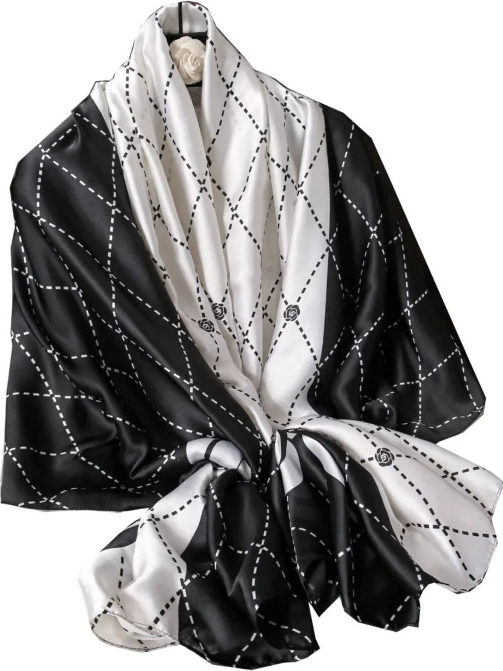 Silk Feel Scarf Shawl Wrap for Women | Soft Large Square Beach Cover-Up